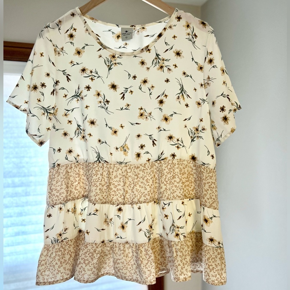 Paper Cranes Floral Blouse